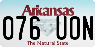 AR license plate 076UON