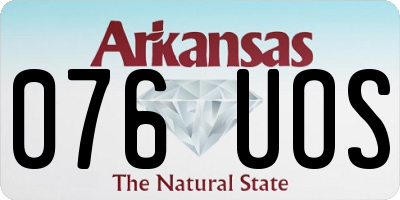 AR license plate 076UOS