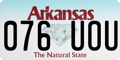 AR license plate 076UOU