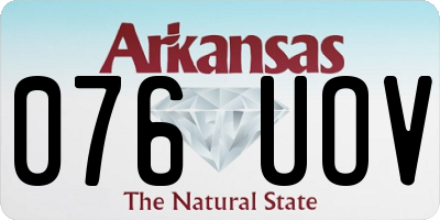 AR license plate 076UOV