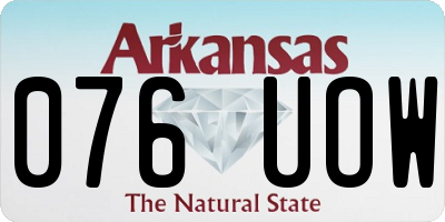 AR license plate 076UOW