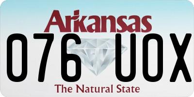 AR license plate 076UOX