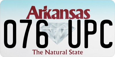 AR license plate 076UPC