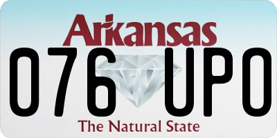 AR license plate 076UPO