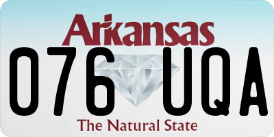 AR license plate 076UQA
