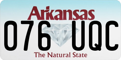 AR license plate 076UQC