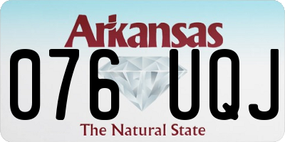 AR license plate 076UQJ