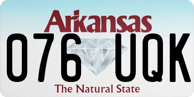 AR license plate 076UQK