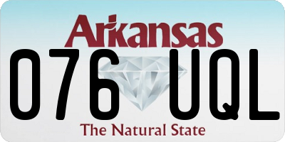 AR license plate 076UQL