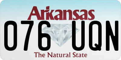 AR license plate 076UQN