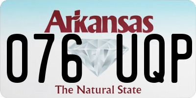AR license plate 076UQP