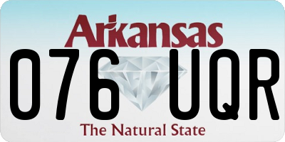 AR license plate 076UQR
