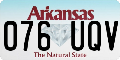 AR license plate 076UQV