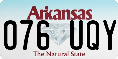 AR license plate 076UQY