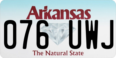 AR license plate 076UWJ
