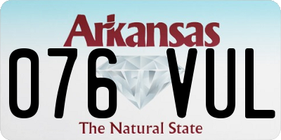 AR license plate 076VUL