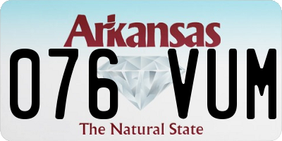AR license plate 076VUM