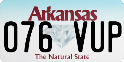 AR license plate 076VUP