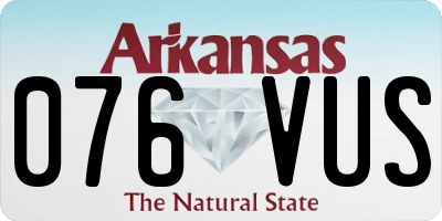 AR license plate 076VUS