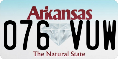 AR license plate 076VUW