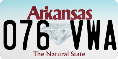AR license plate 076VWA
