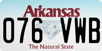 AR license plate 076VWB