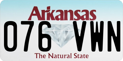 AR license plate 076VWN