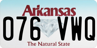 AR license plate 076VWQ