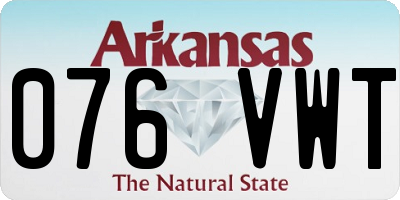 AR license plate 076VWT