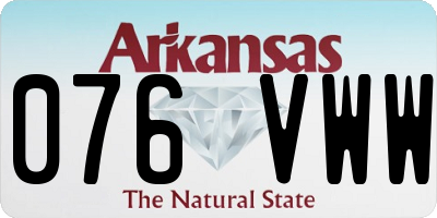AR license plate 076VWW