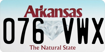 AR license plate 076VWX