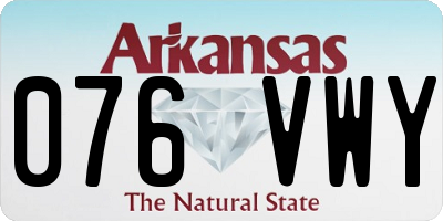 AR license plate 076VWY