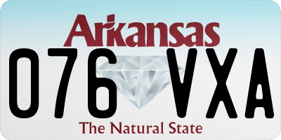 AR license plate 076VXA