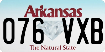 AR license plate 076VXB