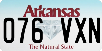 AR license plate 076VXN