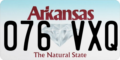 AR license plate 076VXQ