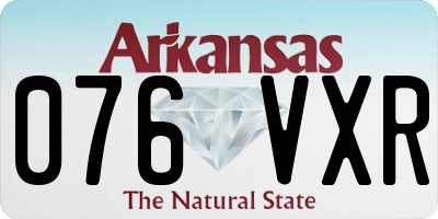 AR license plate 076VXR