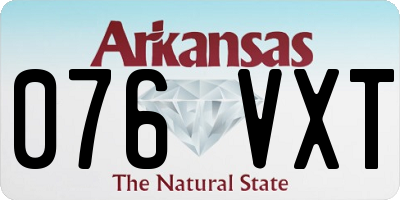 AR license plate 076VXT