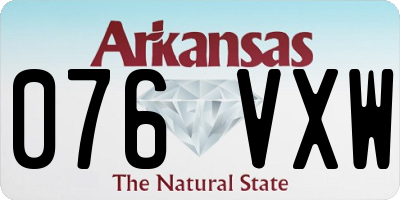 AR license plate 076VXW