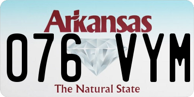 AR license plate 076VYM