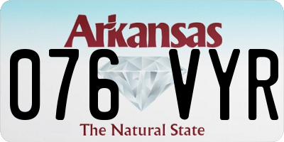AR license plate 076VYR