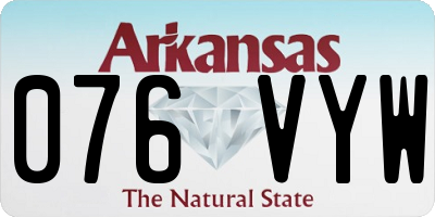 AR license plate 076VYW