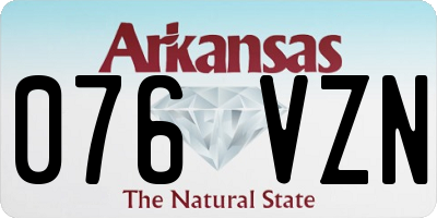 AR license plate 076VZN
