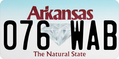 AR license plate 076WAB