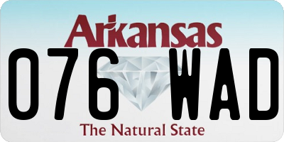 AR license plate 076WAD