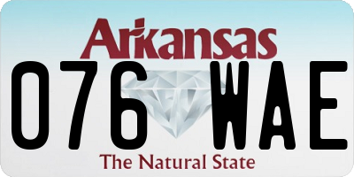 AR license plate 076WAE