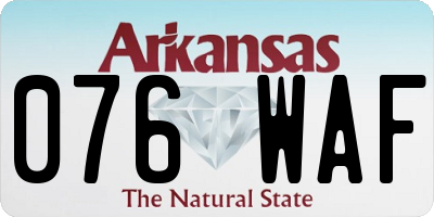 AR license plate 076WAF