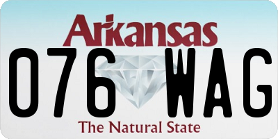 AR license plate 076WAG