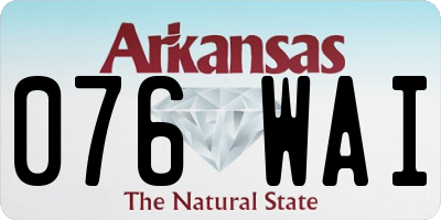 AR license plate 076WAI