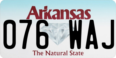 AR license plate 076WAJ